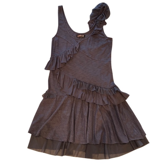 La Rok Blue Ruffled Dress NWOT - Picture 2 of 8